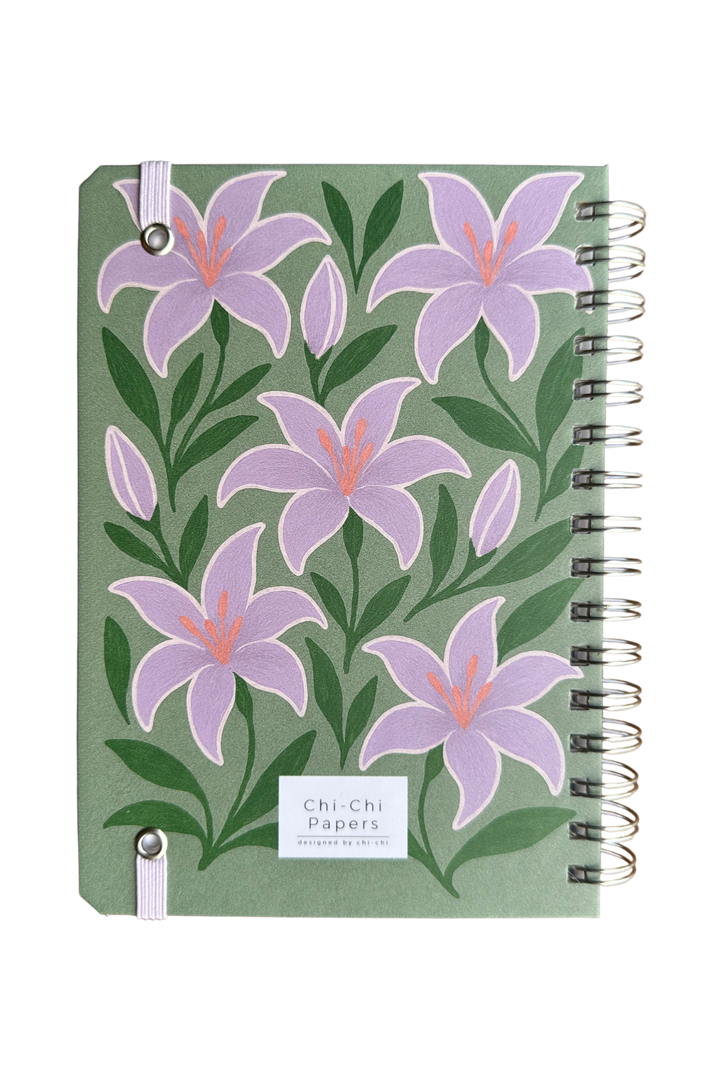 2026 Haftalık Ajandası - El Yapımı, 2 Sayfa Stickerlı - Mor Zambaklar