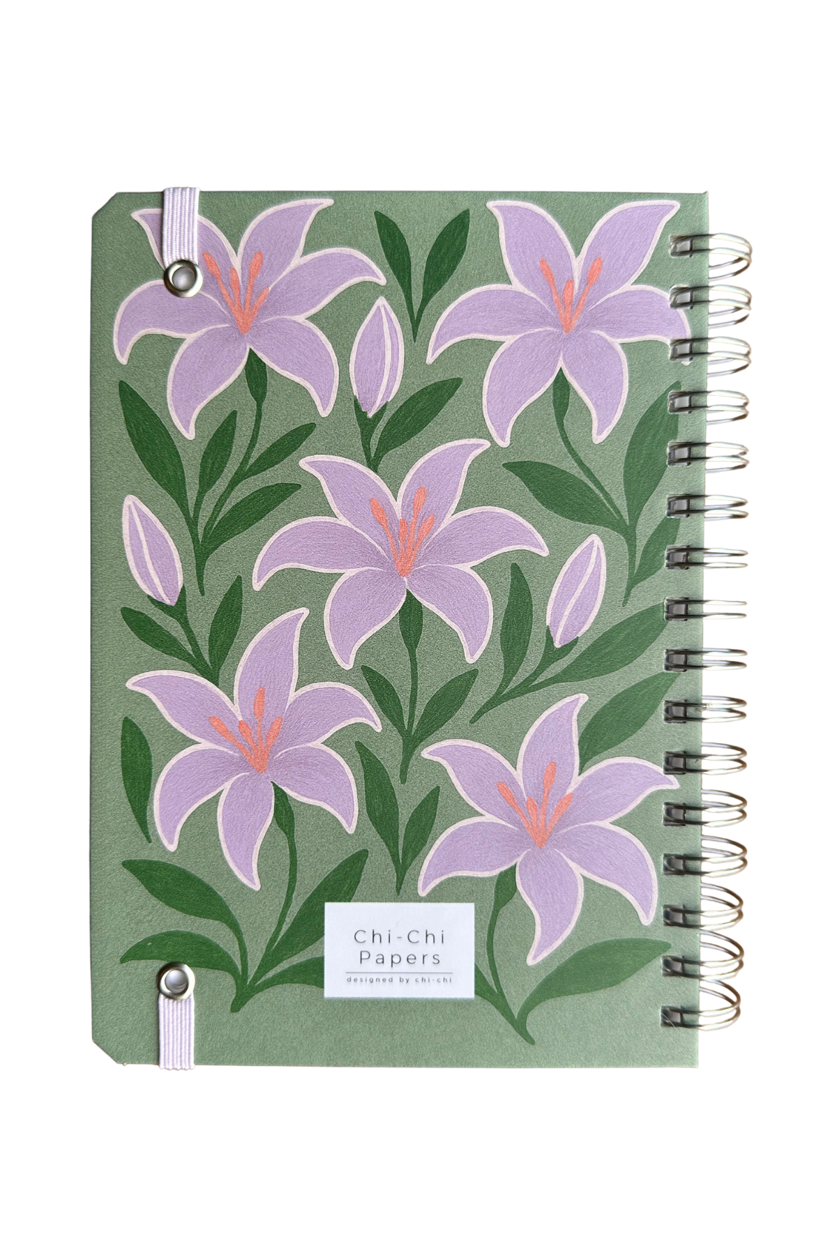 2026 Haftalık Ajandası - El Yapımı, 2 Sayfa Stickerlı - Mor Zambaklar