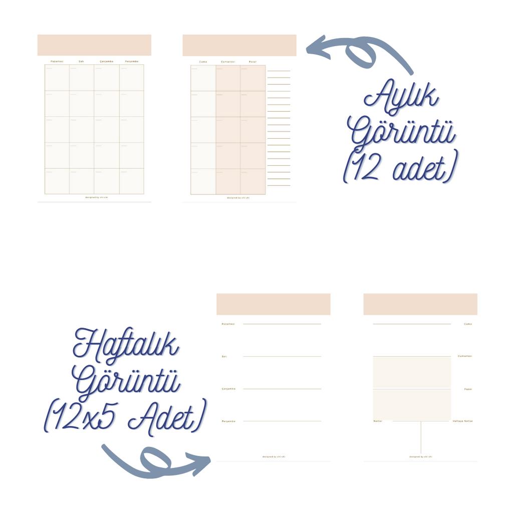 Zamansız Planlayıcı, Tarihsiz Ajanda, Süresiz Ajanda - Kelly Kırmızı
